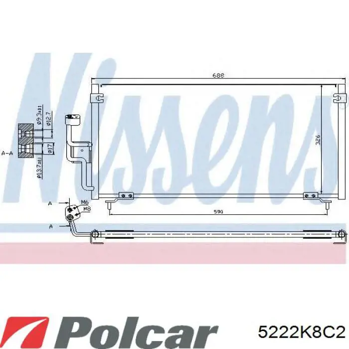 Chłodnica klimatyzacji Polcar 5222K8C2 cena, od 261,48 USD