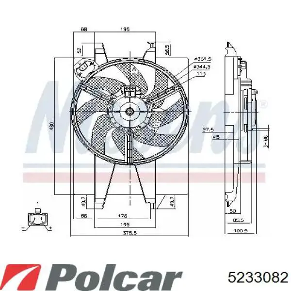 Chłodnica silnika Polcar 5233082 cena, od 109,00 USD