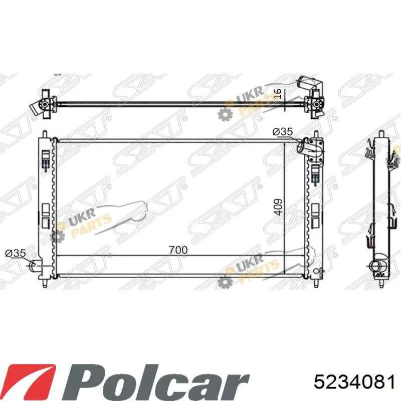 Chłodnica silnika Polcar 5234081 cena, od 100,69 USD