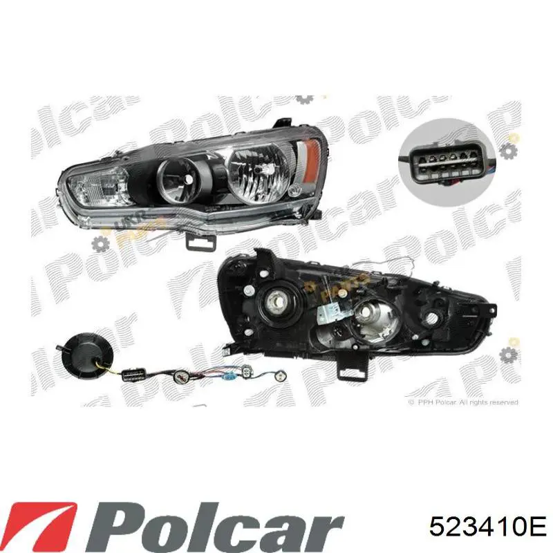 Do koszyka 523410E Polcar Reflektor prawy