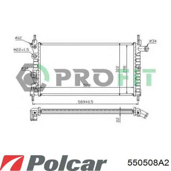 Chłodnica silnika Polcar 550508A2 cena, od 56,82 USD