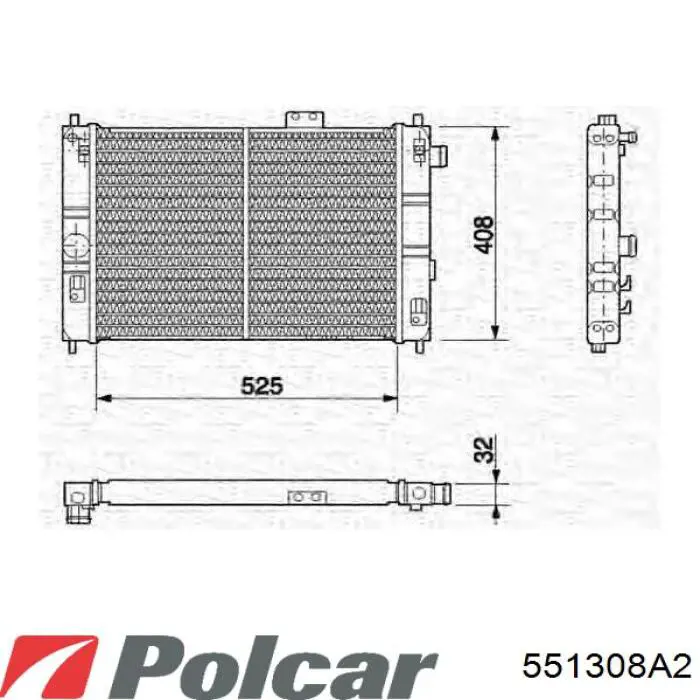 Chłodnica silnika Polcar 551308A2 cena, od 90,52 USD