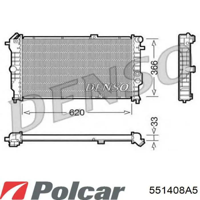Chłodnica silnika 551408A5 Polcar