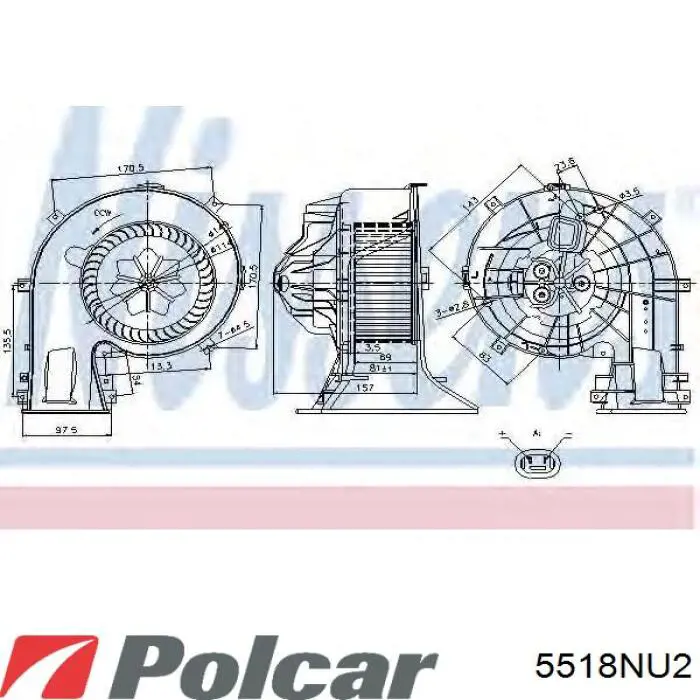 5518NU2 Polcar Silniczek wentylatora nagrzewnicy (ogrzewacza wnętrza)