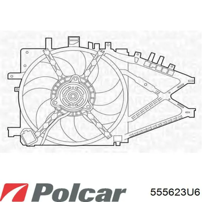 Wentylator elektryczny układu chłodzenia kompletny (silnik+wirnik) 555623U6 Polcar