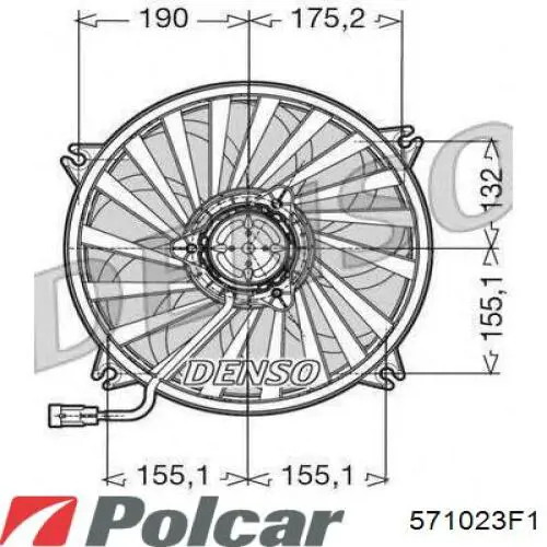 Wentylator elektryczny układu chłodzenia, kompletny (silnik+wirnik) lewy 571023F1 Polcar