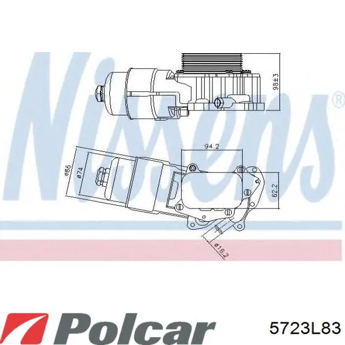5723L83 Polcar Obudowa filtra oleju