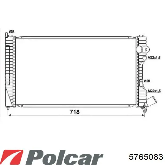 Chłodnica silnika Polcar 5765083 cena, od 52,80 USD
