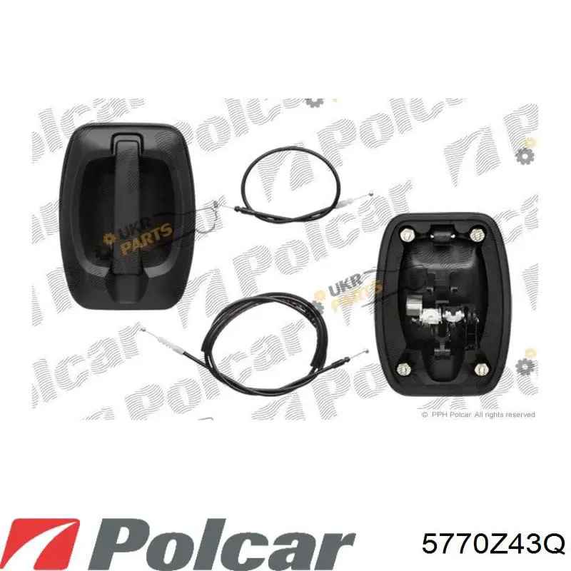 Do koszyka 5770Z42 Polcar Klamka drzwi bocznych (przesuwnych) zewnętrzna