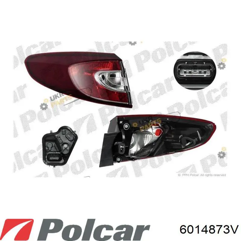 Lampa zespolona tylna lewa zewnętrzna Polcar 6014873E cena, od 98,75 USD