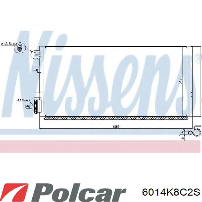 Chłodnica klimatyzacji 6014K8C2S Polcar