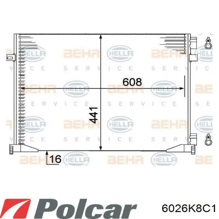 Chłodnica klimatyzacji 6026K8C1S Polcar