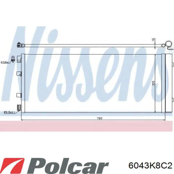 Chłodnica klimatyzacji 6043K8C2 Polcar