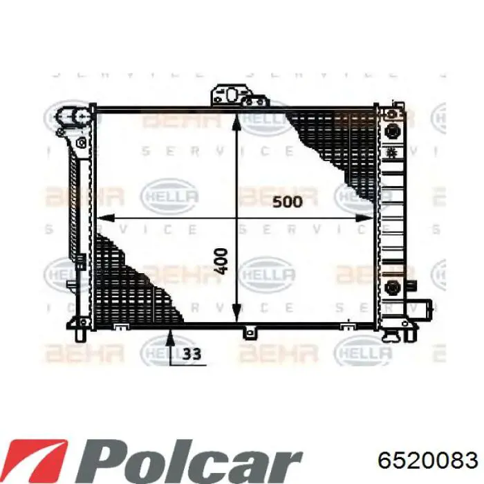 Chłodnica silnika Polcar 6520083 cena, od 104,05 USD