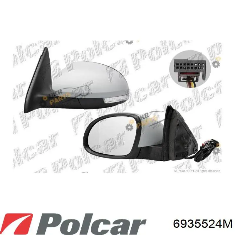Lusterko wsteczne prawe Polcar 6935524M cena, od 144,46 USD