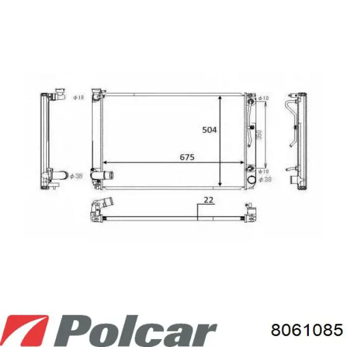 Chłodnica silnika Polcar 8061085 cena, od 128,65 USD