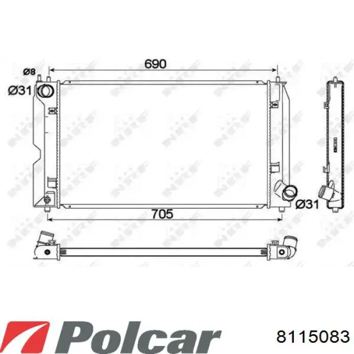 Chłodnica silnika Polcar 8115083 cena, od 105,56 USD