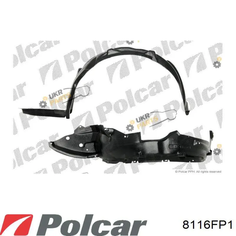 Nadkole błotnika przedniego prawe Polcar 8116FP1 cena, od 26,03 USD