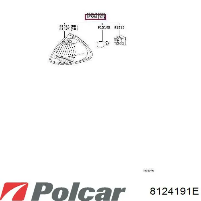 Kierunkowskaz lewy 8124191E Polcar