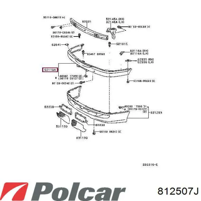 Do koszyka 812507J Polcar Zderzak przedni