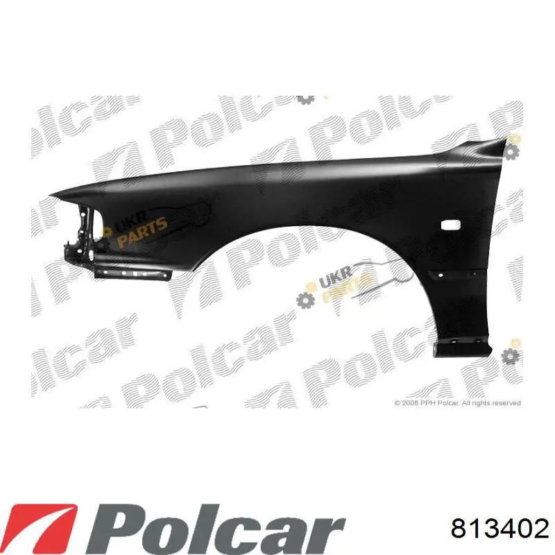Błotnik przedni prawy Polcar 813402 cena, od 63,18 USD