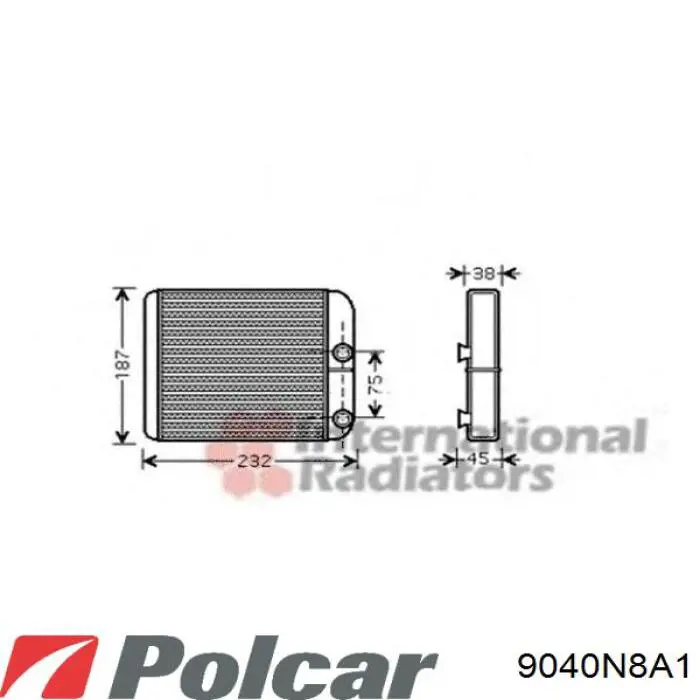 Chłodnica nagrzewnicy (ogrzewacza) Polcar 9040N8A1 cena, od 45,83 USD