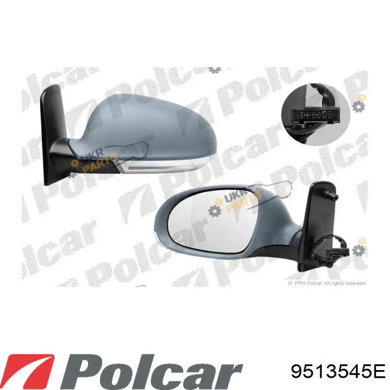 Wkład lusterka wstecznego lewego 9513545E Polcar