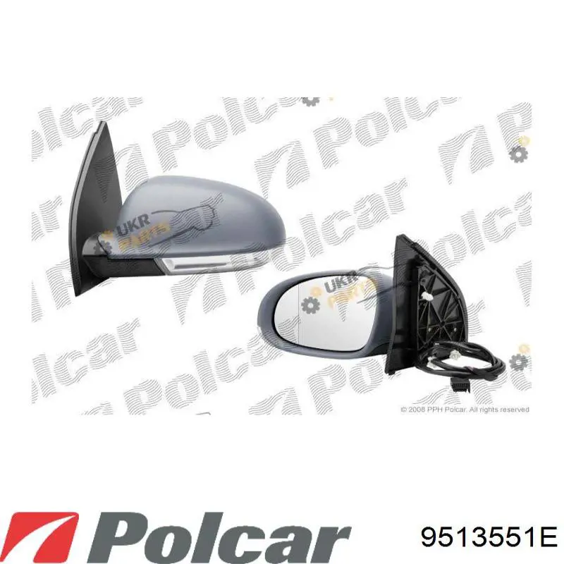 9513551E Polcar Wkład lusterka wstecznego prawego