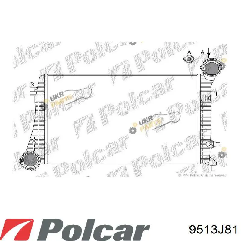 Chłodnica intercoolera Polcar 9513J81 cena, od 291,63 zł