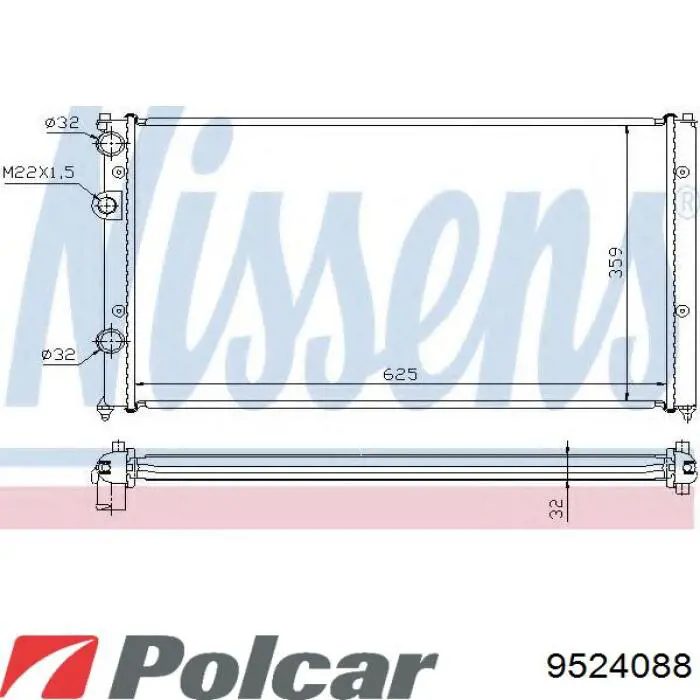 Chłodnica silnika 9524088 Polcar