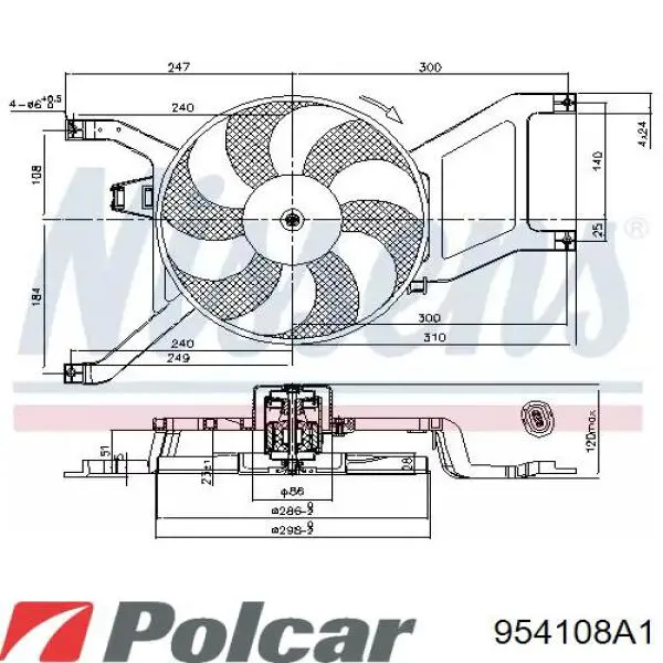 Chłodnica silnika 954108A1 Polcar