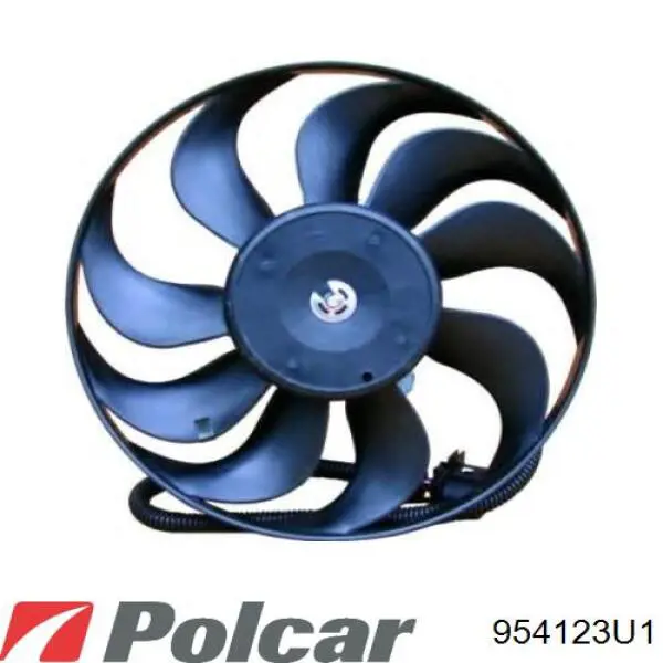 Do koszyka 954123U1 Polcar Wentylator elektryczny układu chłodzenia, kompletny (silnik+wirnik) prawy