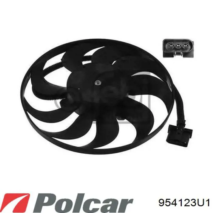 Wentylator elektryczny układu chłodzenia, kompletny (silnik+wirnik) prawy 954123U1 Polcar