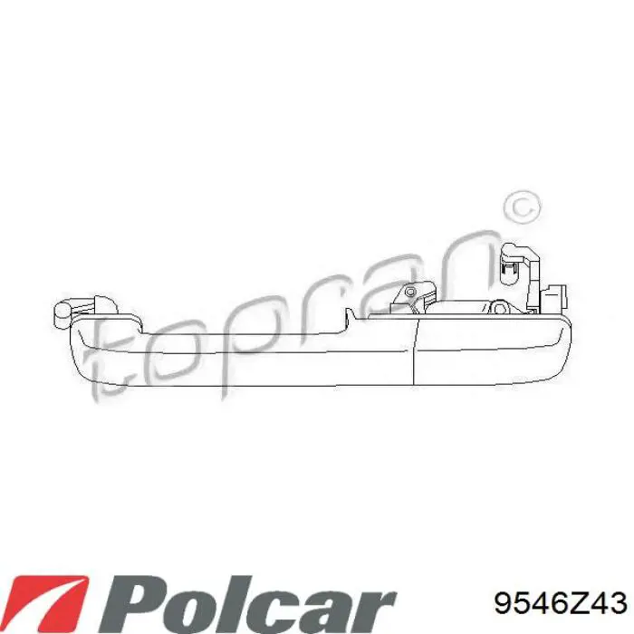 Klamka drzwi tylnych zewnętrzna lewa Polcar 9546Z43 cena, od 14,66 USD
