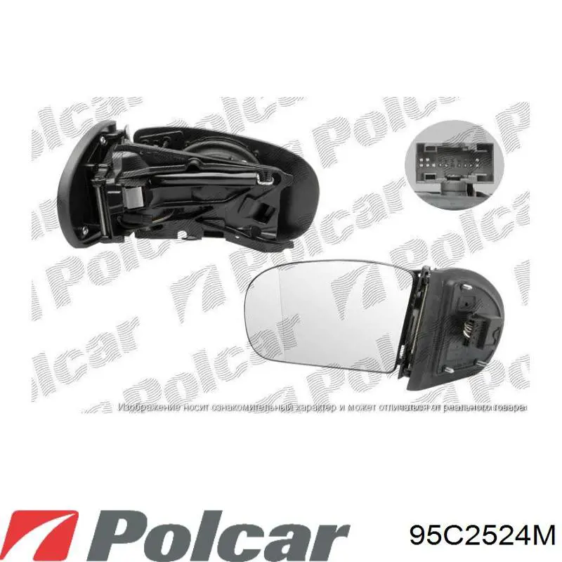 Wkład lusterka wstecznego prawego Polcar 95C2555E cena, od 15,50 USD