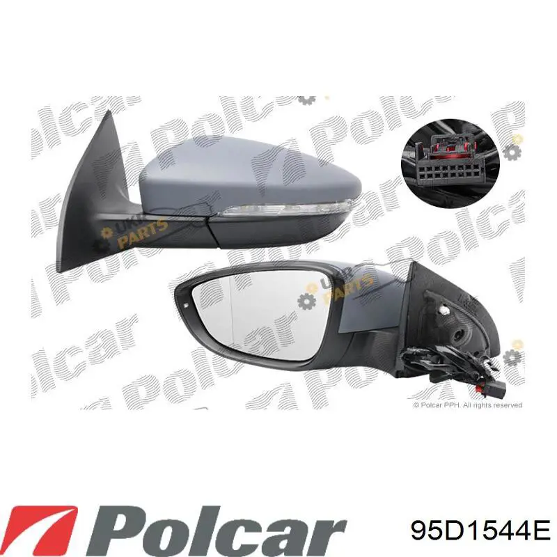 Do koszyka 95D1544E Polcar Wkład lusterka wstecznego lewego