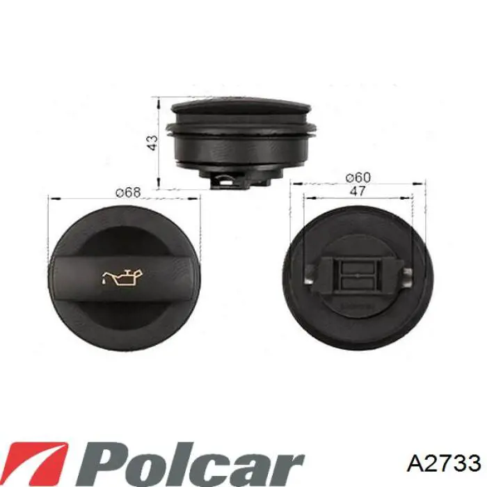 Korek wlewu oleju Polcar A2733 cena, od 8,36 USD