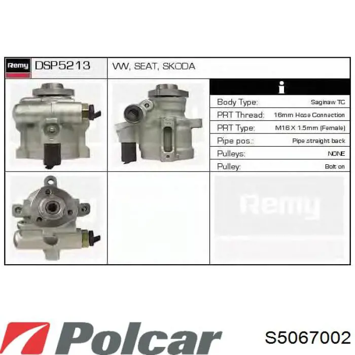 Pompa wspomagania hydraulicznego kierownicy S5067002 Polcar