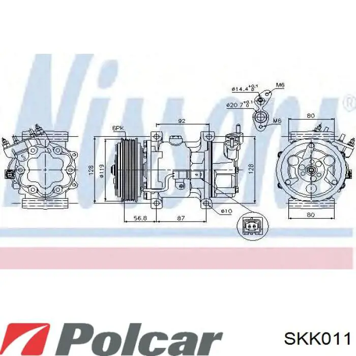 Sprężarka klimatyzacji Peugeot/Citroen 00006453QH cena, od 71,18 USD