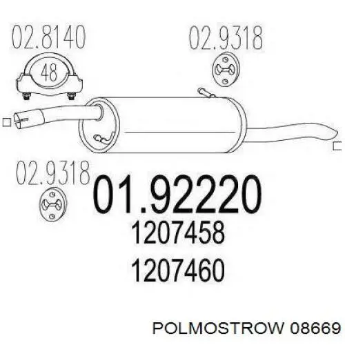 Tłumik, tylna część Ford 1317002 cena, od 67,39 USD