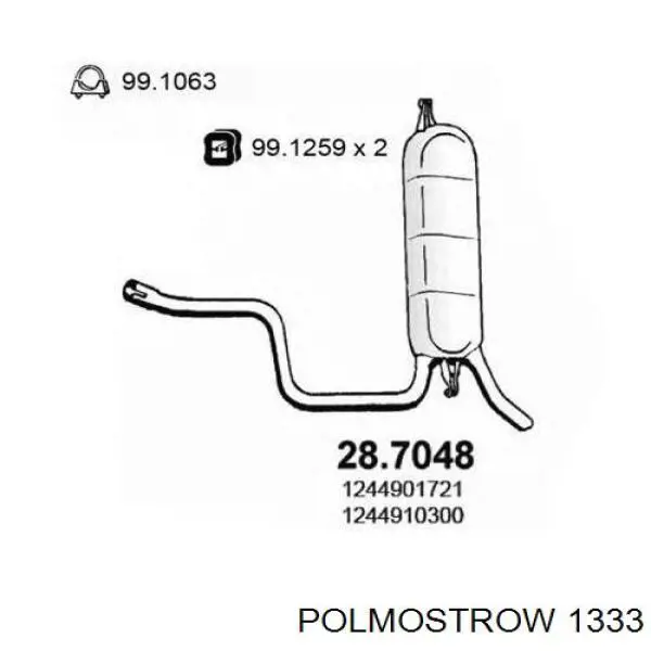 Tłumik, tylna część Mercedes E kombi (T124) (1985 - 1993) cena, od 86,08 USD