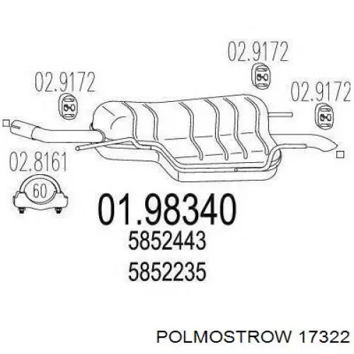 17322 Polmostrow Tłumik, tylna część