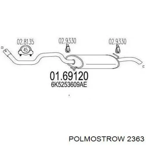 2363 Polmostrow Tłumik, tylna część