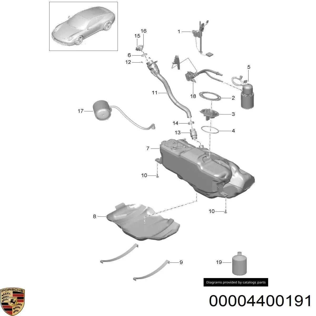 Korek wlewu paliwa do Porsche Cayenne II 92A