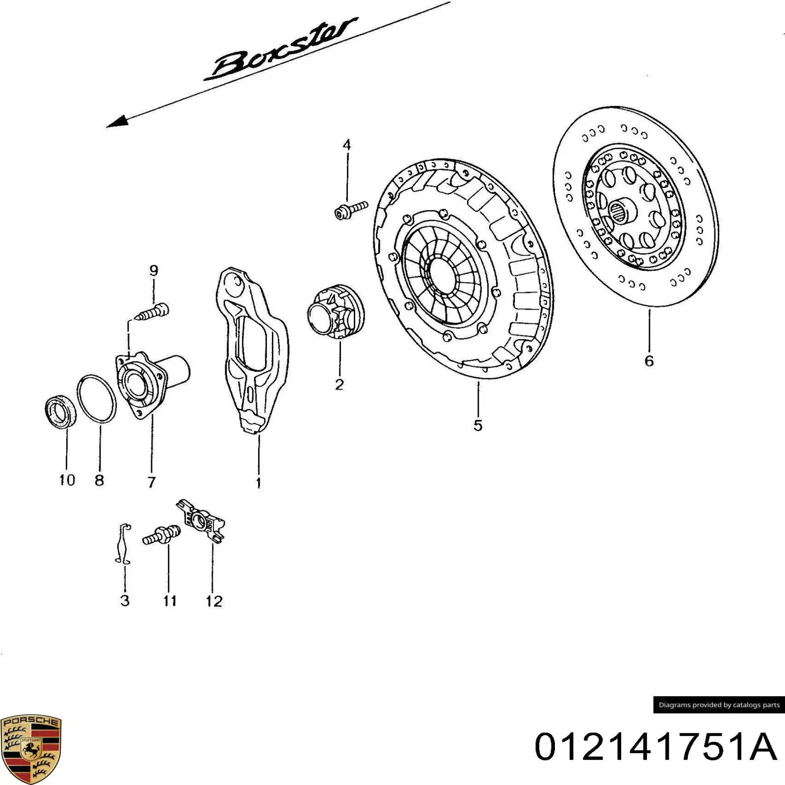 Oś widełek sprzęgła Porsche 012141751A cena, od 5,50 USD