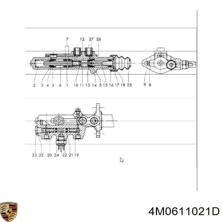 Główny cylinder hamulców do Porsche MACAN S 95B