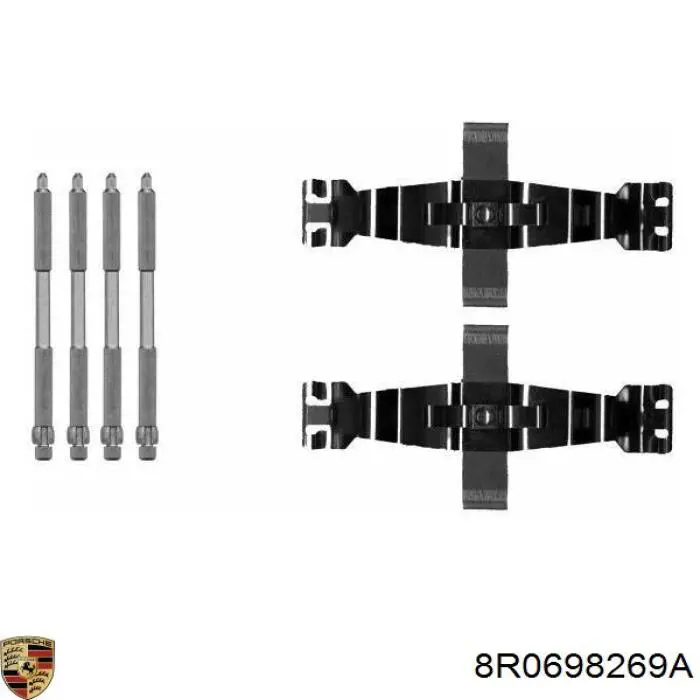 8R0698269A Porsche zestaw naprawczy hamulców przednich