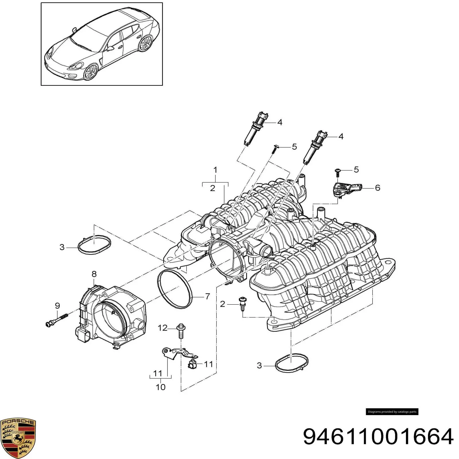 Kolektor ssący do Porsche Cayenne II 92A