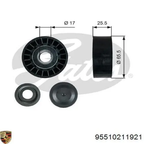 95510211921 Porsche rolka prowadząca, kierunkowa paska napędowego