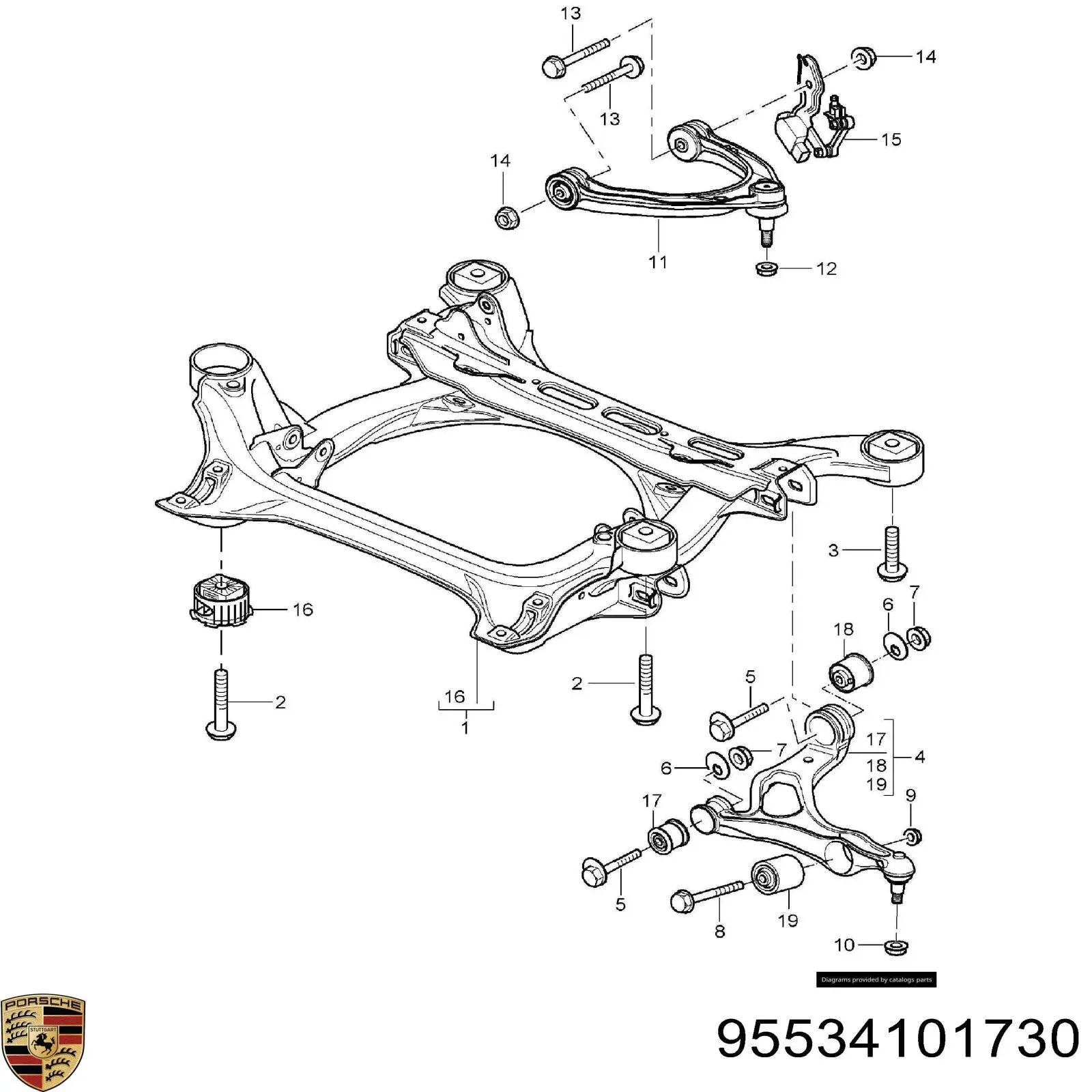 Wahacz zawieszenia przedniego dolny lewy Porsche 95534101730 cena, od 127,26 USD